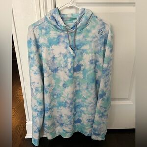 Rhoback tie dye green and blue hoodie